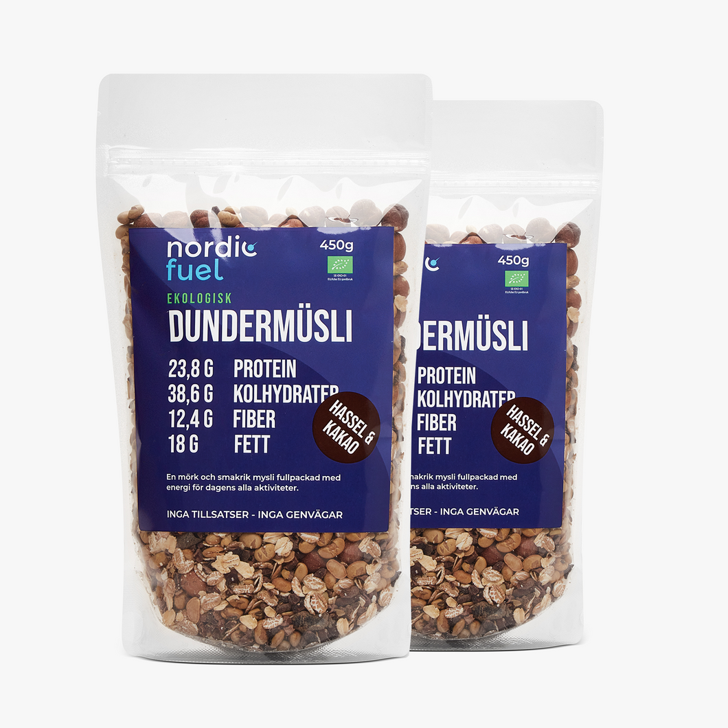 Dundermüsli Hasselnöt/Kakao 2-pack